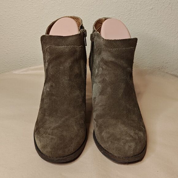 Lucky Brand Yabba Wedge Bootie Women's Size 7.5M EU 38 Olive Green Suede Leather - Picture 3 of 10